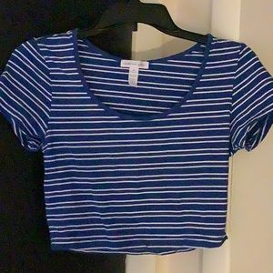 Blue Stripe crop top